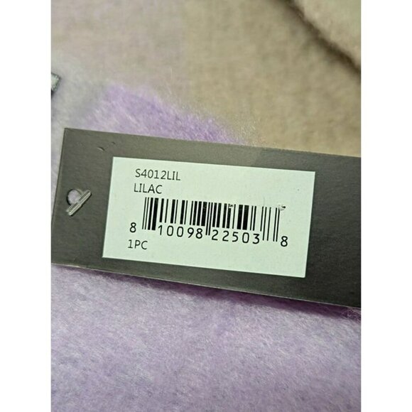 Marcus Adler Women's Cozy Plaid Scarf with Fringe-Trim Lilac O/S (MSRP $55) - Picture 5 of 6